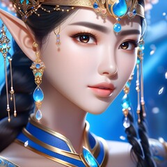 portrait of a woman with hairstyle. AI generated art