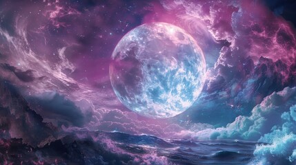 lunar moon wallpaper, dreamy landscapes integrated with the lunar moon