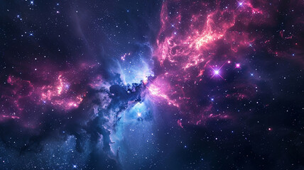 Nebula and galaxies in space, creating an abstract cosmos background - obrazy, fototapety, plakaty