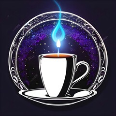 cup of coffee on a black background