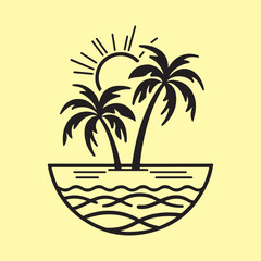 Beach Logo Images, Illustration Of Beach