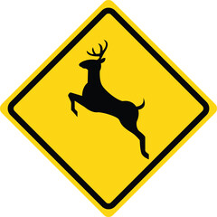 beware of deer sign vector