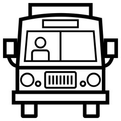 tour bus icon, simple vector design