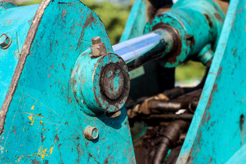 Close up Hydraulic excavator