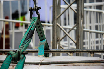 Green sling for lifting heavy items
