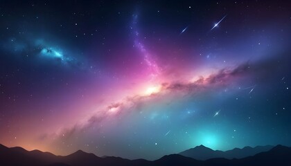Fototapeta na wymiar Milky Way Meteor Fantasy Style Galaxy Background