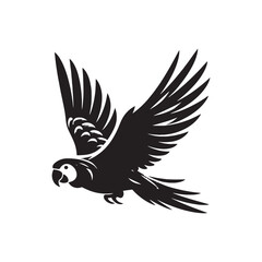 Parrot Silhouette Vector: A Simplified Depiction of Avian Beauty and Grace- Parrot vector stock.