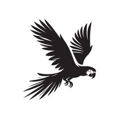 Parrot Silhouette Vector: A Simplified Depiction of Avian Beauty and Grace- Parrot vector stock.