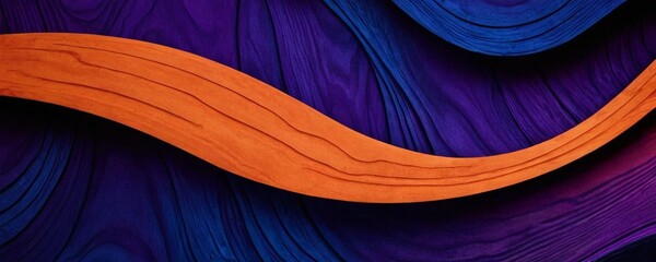 Abstract wavy background with lilac, blue and orange colors.Smooth lines.