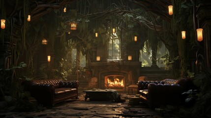 Obraz premium Interior of the church of st mary. AI generated art illustration.