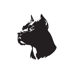 Pit Bull Silhouette Vector: Illustrating the Strength and Grace of a Beloved Canine Companion- Pit bull vector stock.