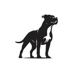 Pit Bull Silhouette Vector: Illustrating the Strength and Grace of a Beloved Canine Companion- Pit bull vector stock.