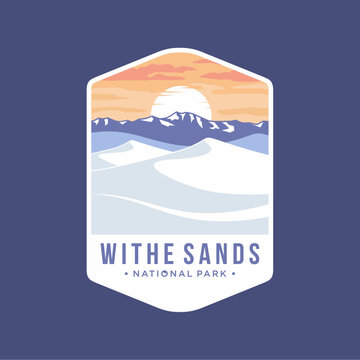 White Sand National Park Emblem patch logo illustration