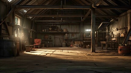 Old abandoned house. AI generated art illustration.