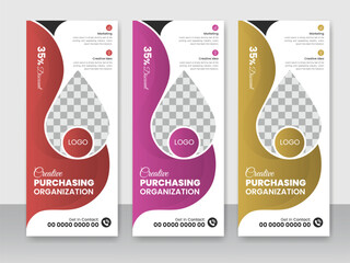 Creative business agency modern roll up banner design or stand banner template
