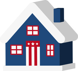 Patriotic USA house vector 