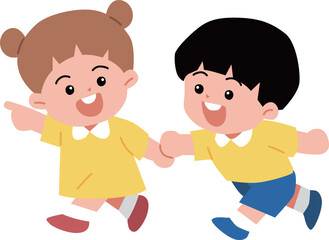 뛰고 있는 어린이