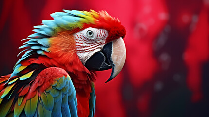 Fototapeta premium Parrot on minimalist background