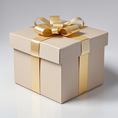 Beige gift box with jewelry and embroidery colorful background