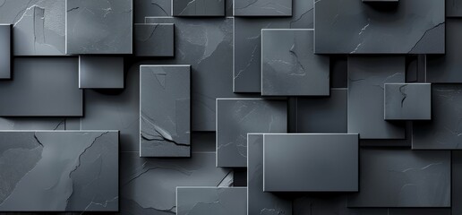 abstract rectangular shapes, minimalist, dark gray.