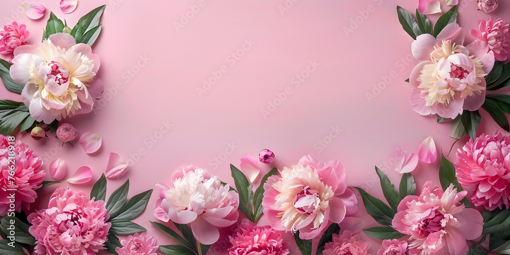 Canvas Prints A beautiful summer card with colorful flowers and a banner, perfect for celebrating special occasions such as Woman's Day, Easter, Mother's Day, birthdays, and anniversaries.