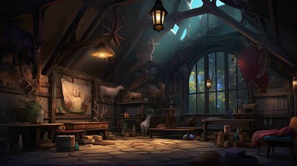 Obraz premium Old abandoned factory. AI generated art illustration. 