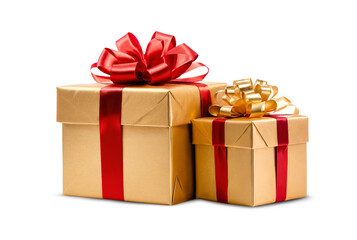 festive Christmas gifts, presents boxes in a row