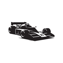Fototapeta premium Racing Car Silhouette Vector: Speed and Power in Minimalistic Form- Racing car vector stock.