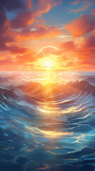 Obraz premium Suns rays dancing on the waters surface , no noise