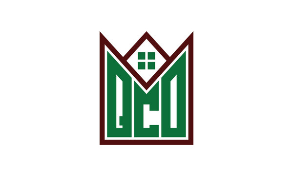 QCO initial letter builders real estate logo design vector. construction, housing, home marker, property, building, apartment, flat, compartment, business, corporate, house rent, rental, commercial