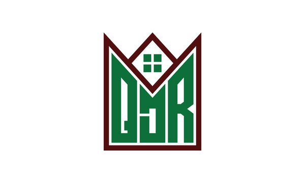 QDR initial letter builders real estate logo design vector. construction, housing, home marker, property, building, apartment, flat, compartment, business, corporate, house rent, rental, commercial