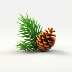 a pine cone and a leaf