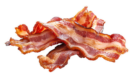 Slice of Beef bacon isolated on white background