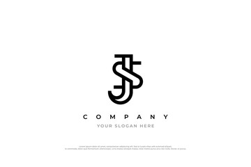 Initial Letter JS Logo Design - obrazy, fototapety, plakaty