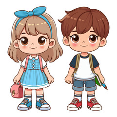 Boy and girl cartoon