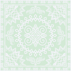 Hijab scarf flower abstract pattern.Ethnic geometric ornament with frame motif border hijab pattern.Design for fabric,print,scarves,shawl,kerchief,bandana,clothing,pareo,pillows,tablecloth,decoration.