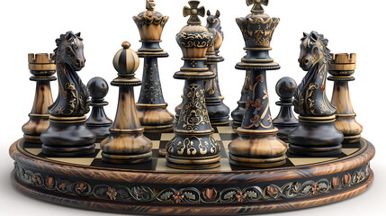 Fototapeta na wymiar chess 3d png. Generative Ai