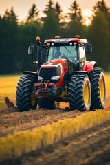 agricultural machinery in the field tractor Generative AI