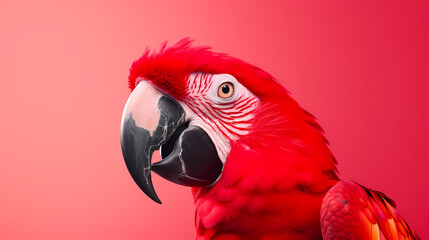 Fototapeta premium Beautiful colored parrot on tropical background