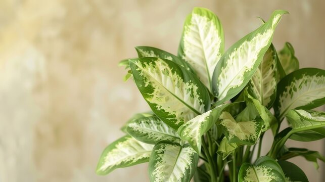 This is an abstract for a dieffenbachia snow plant with beautiful variegated leaves.