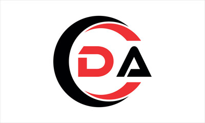 DA initial letter circle icon gaming logo design vector template. batman logo, sports logo, monogram, polygon, war game, symbol, playing logo, abstract, fighting, typography, minimal, wings logo, sign