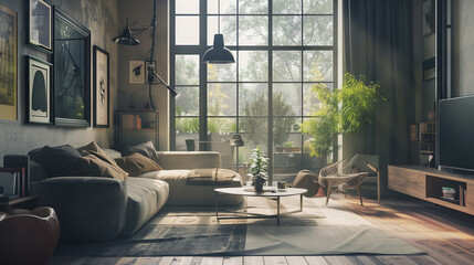 Interior of cozy living room