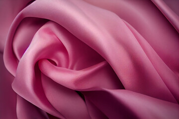 Pink fabric background, cloth draped in swirls, fashion product elegant backdrop, soft curves of cotton fabric