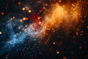 black background with Belgium flag colors in glitter and bokeh 