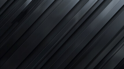 Obraz premium Black abstract geometric background. Modern shape concept. Grey line on black. Minimal design. Cover design template, business background.