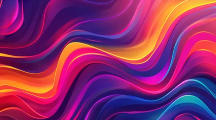 Zelfklevend Fotobehang Roze horizontal colorful abstract wave background with dark salmon, 3D abstract background with paper cut shapes. Colorful carving art. Paper craft landscape with gradient fade colors. AI generated.