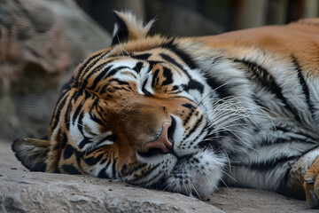 Obraz premium Resting tiger at the Zoo 
