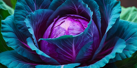 purple and blue cabbage - obrazy, fototapety, plakaty