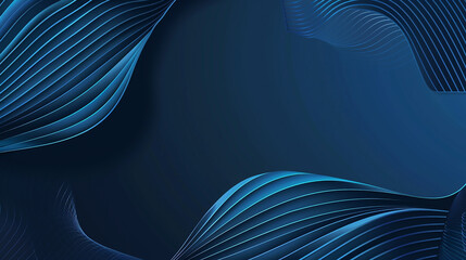 dark blue wave lines curved wavy sparkle with copy space for text. Luxury style template design.