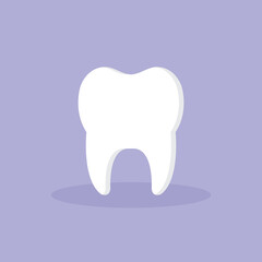 Tooth icon. Oral medicine, stomatology, dental medicine concepts. White tooth. Modern flat design graphic element.	